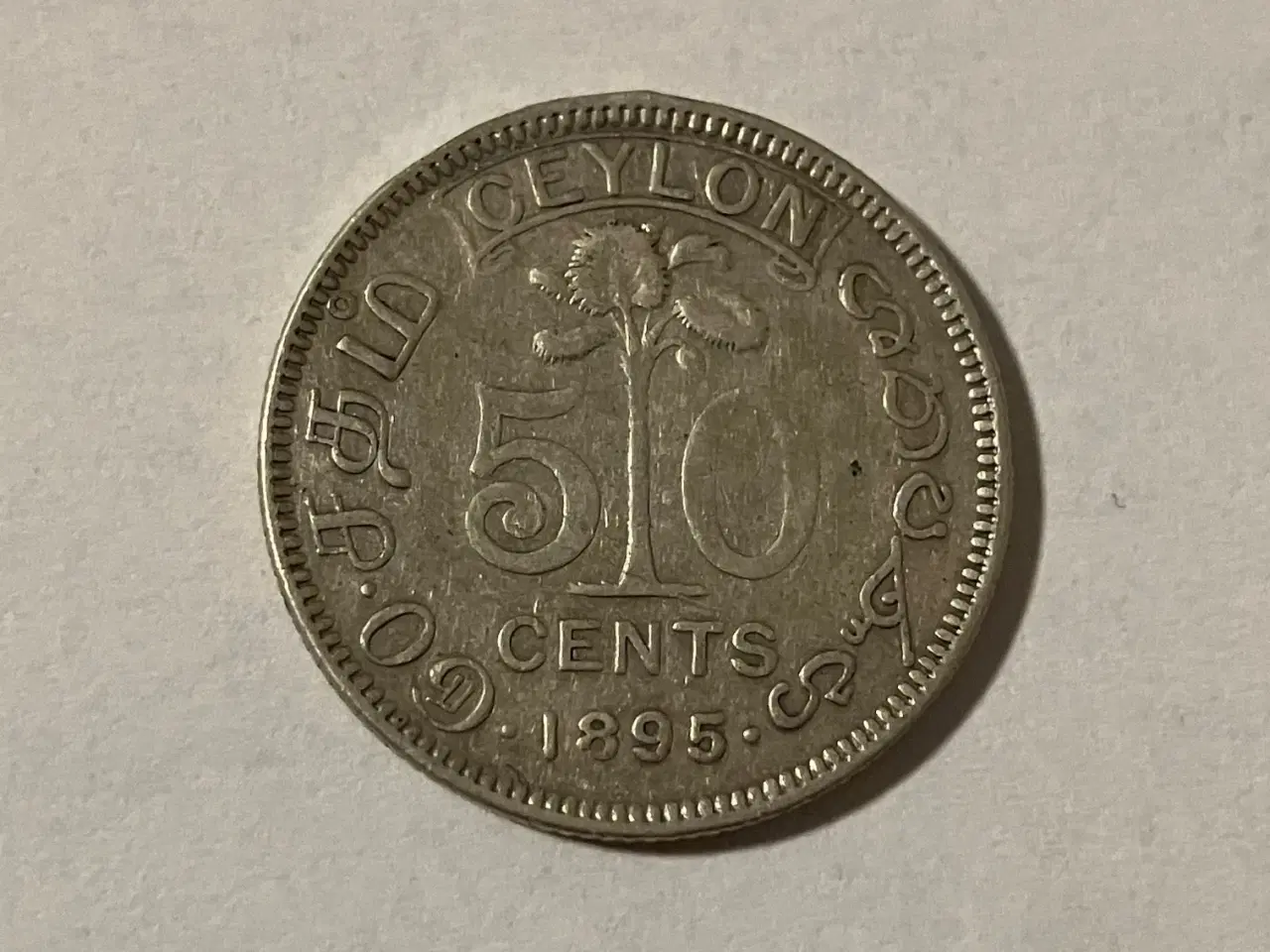 Billede 1 - 50 Cents Ceylon 1895