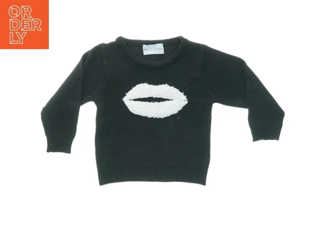 Billede 1 - Sort strik sweater med mønster fra By Clara (str. 36 x, 30 cm ærme, 24,5 cm)