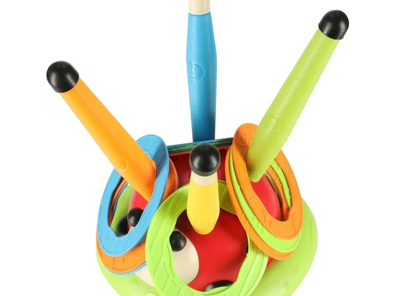 Billede 5 - Udendørs legetøj 3-i-1 – mariehøne springespil, ringspil og raket-affyrer til børn