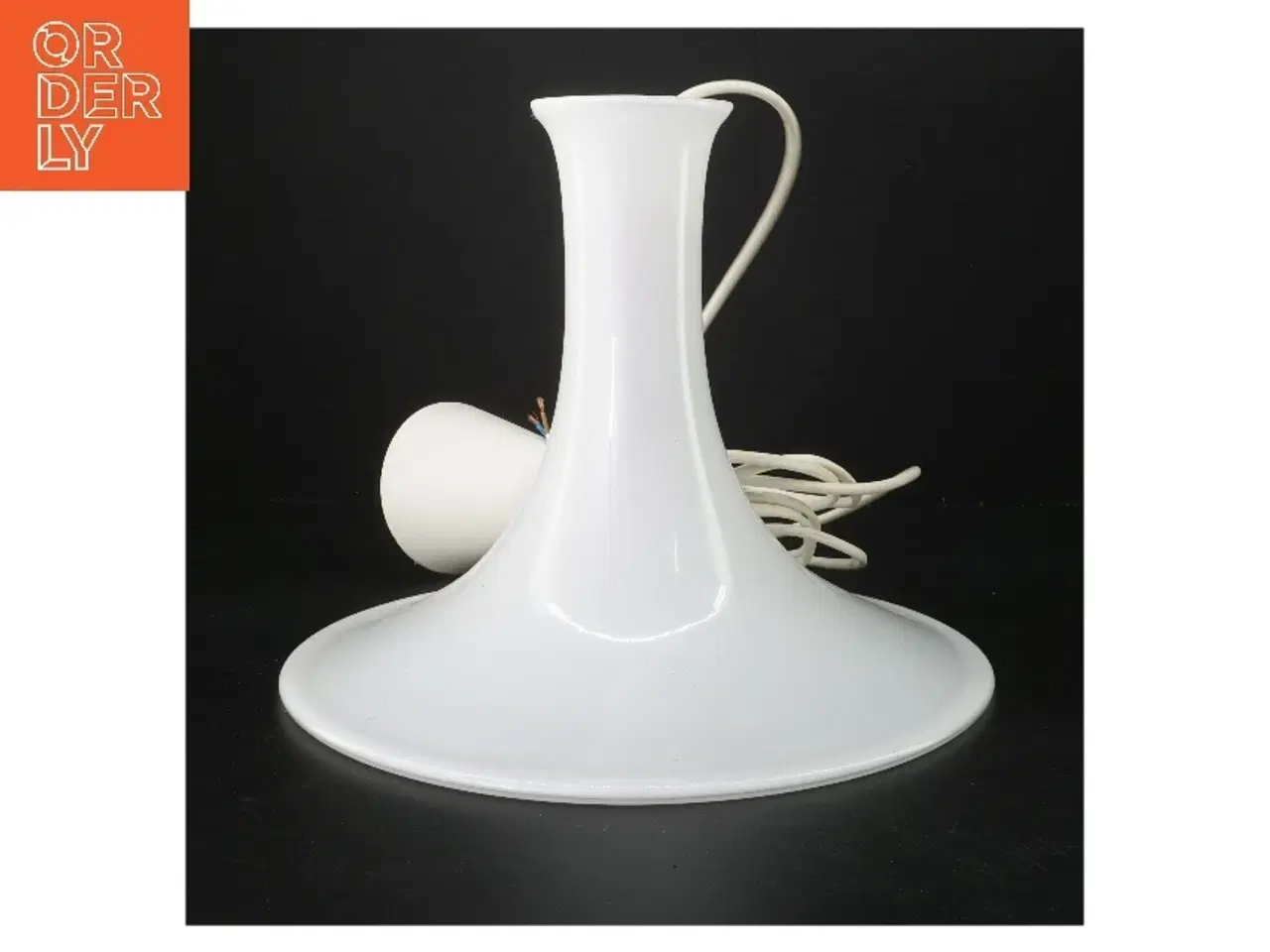 Billede 1 - Holmegaard Mandarin  hvid pendel (str. Ø 29 cm)