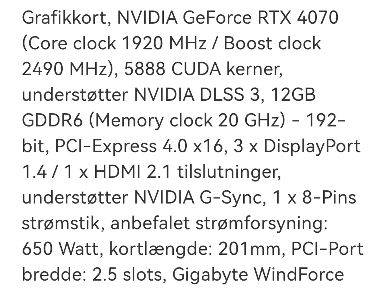 Billede 1 - Gigabyte Rtx 4070 grafikkort