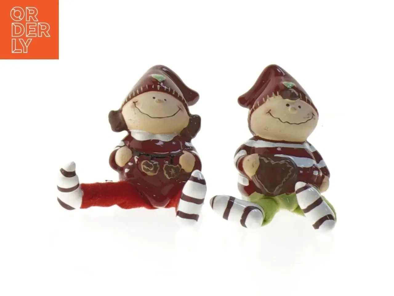 Billede 1 - 2 keramiske julefigurer (str. 8 cm)