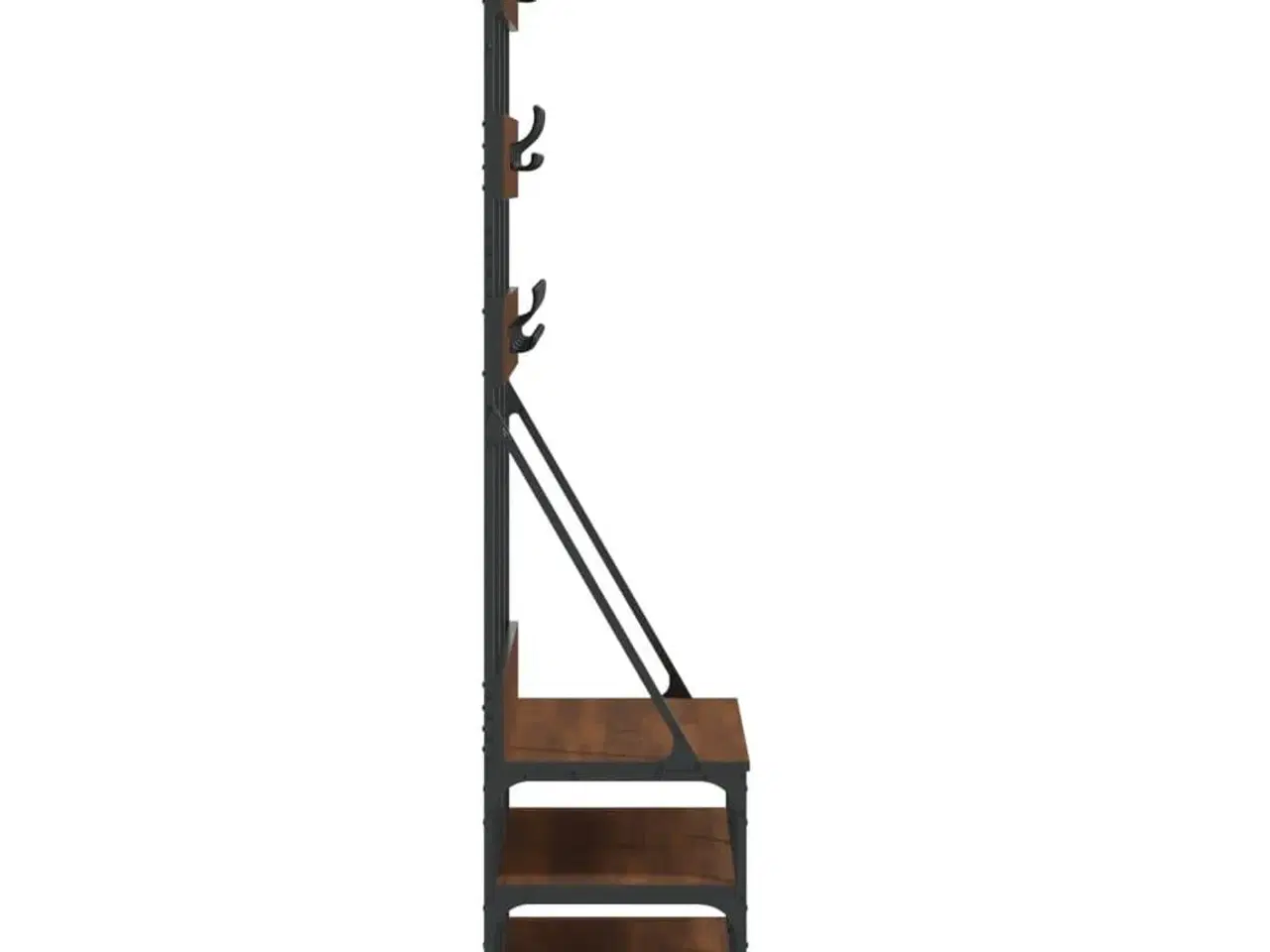Billede 5 - Tøjstativ med skoopbevaring 100x40x184 cm brun egetræsfarve