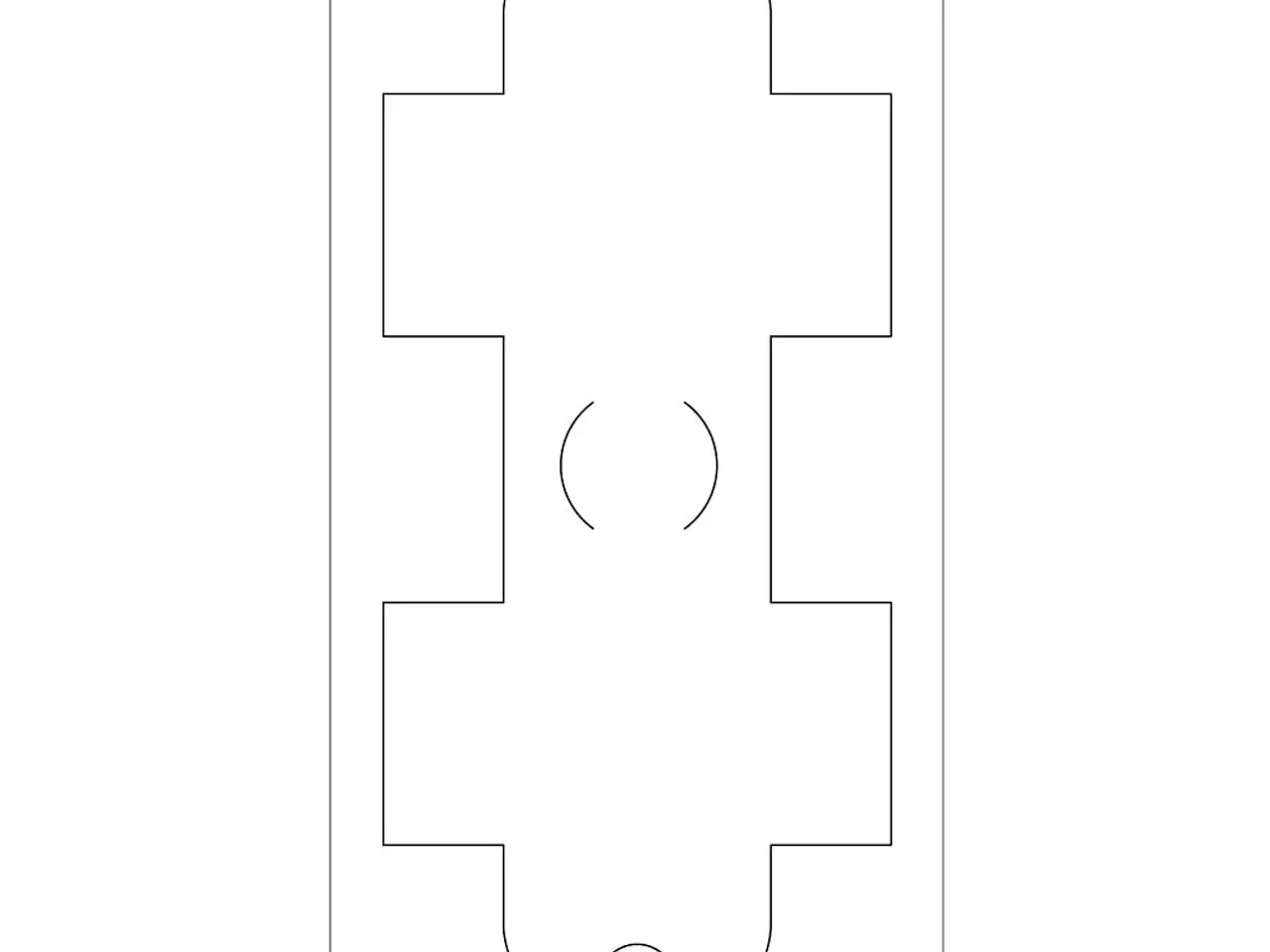 Billede 1 - Skæreskabelon, gaveæske, str. 15,2x30,37 cm, tykkelse 15 mm, 1 stk.