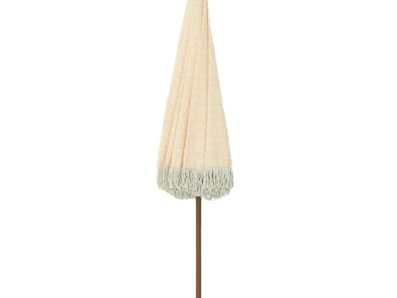 Billede 2 - Parasol Gul og Hvid Ø 160 x 195 cm Stål
