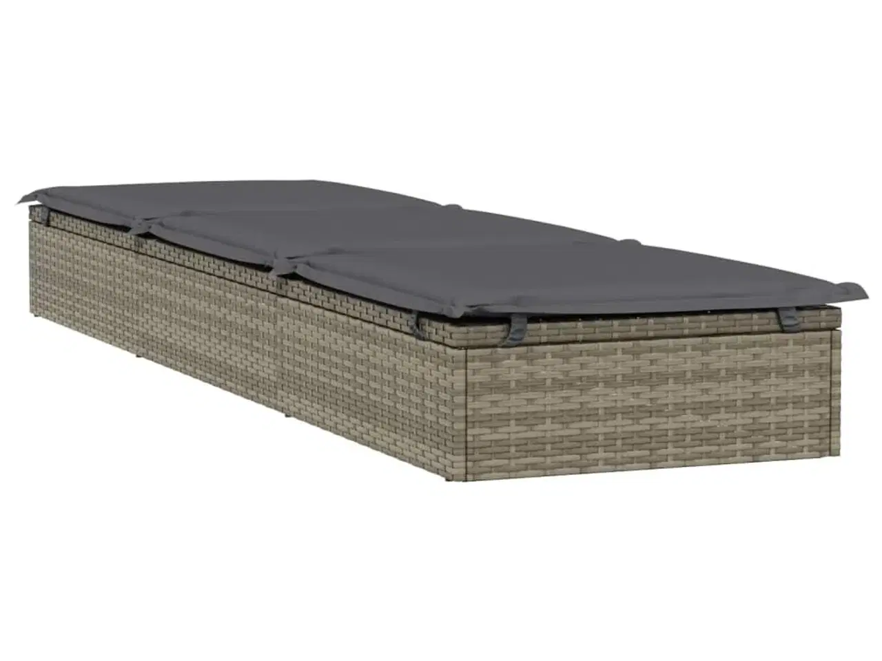 Billede 4 - Liggestol 1 stk. med hynde 201x55x62 cm polyrattan grå