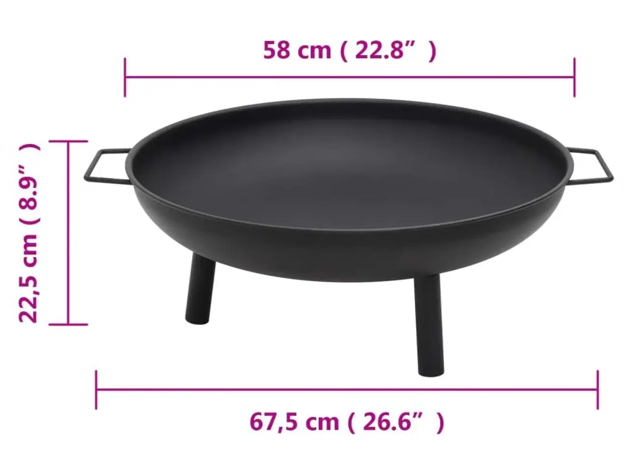 Billede 7 - Bålfad 67,5x58x22,5 cm stål