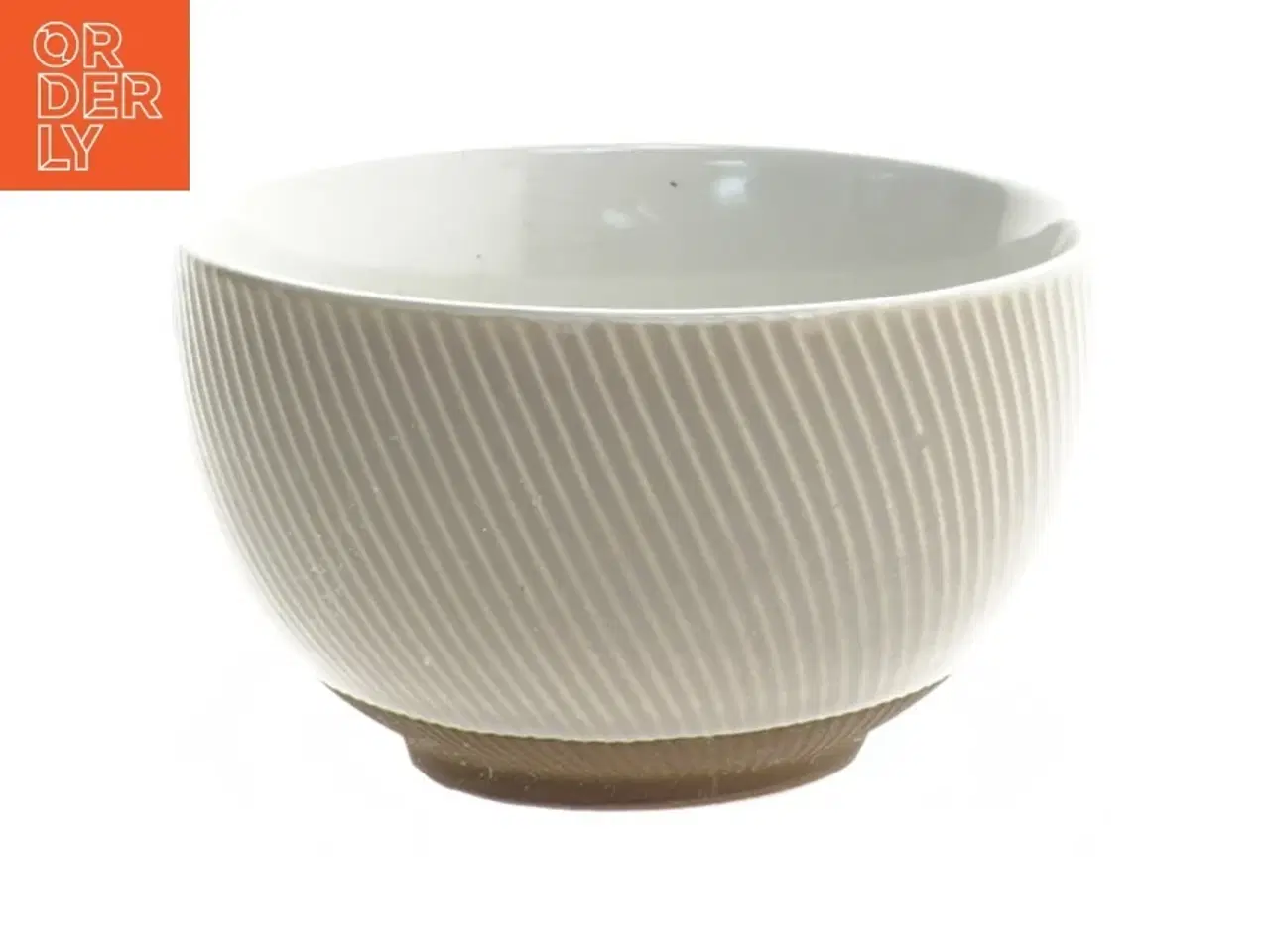 Billede 1 - Lille ribbet skål (str. Ø 10 cm længde 7 cm)