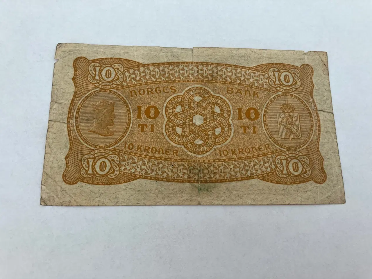 Billede 2 - 10 Kroner 1938 Norge - Meget slidt