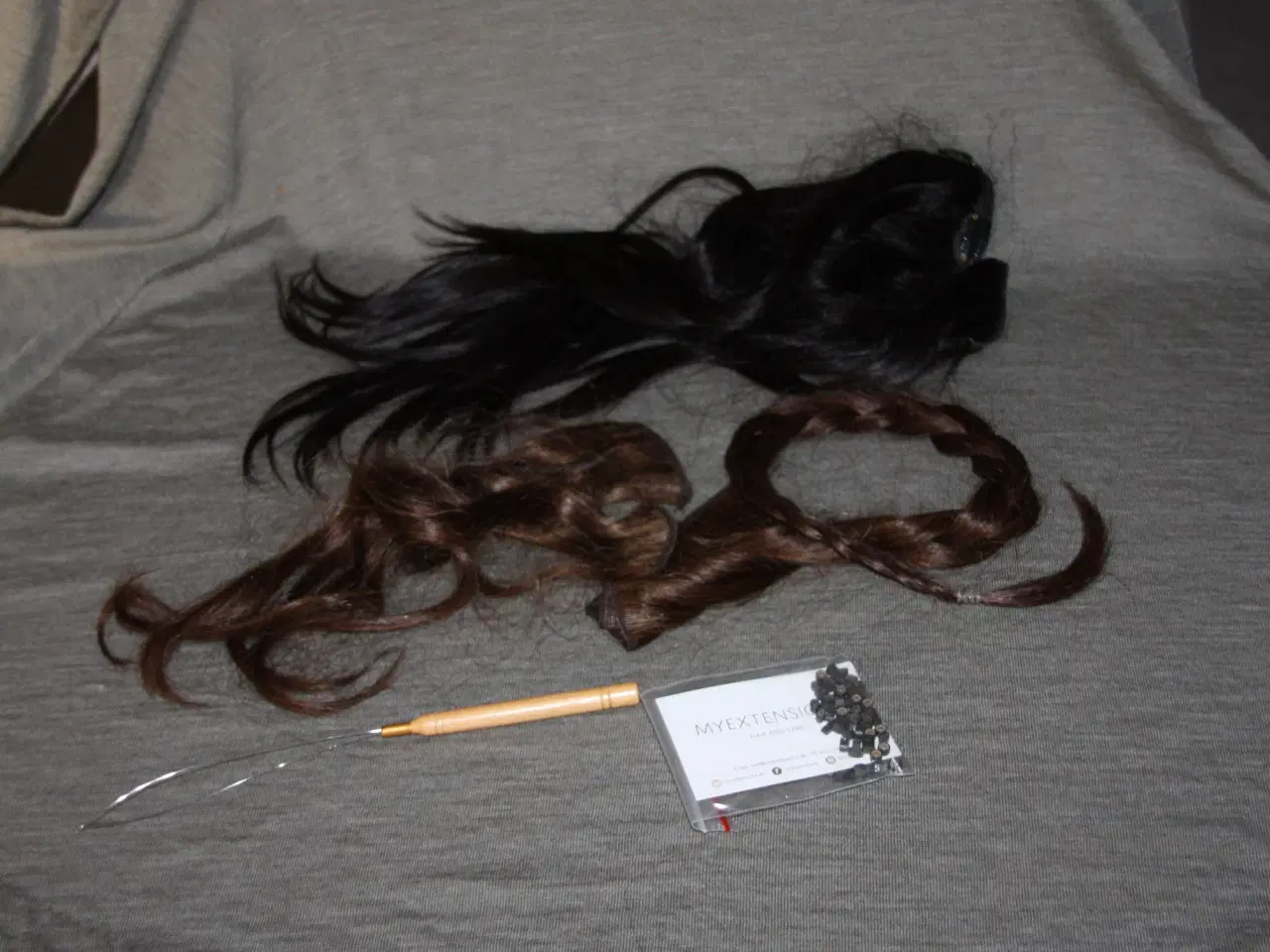 Billede 1 - Ægte hårextensions (brun)