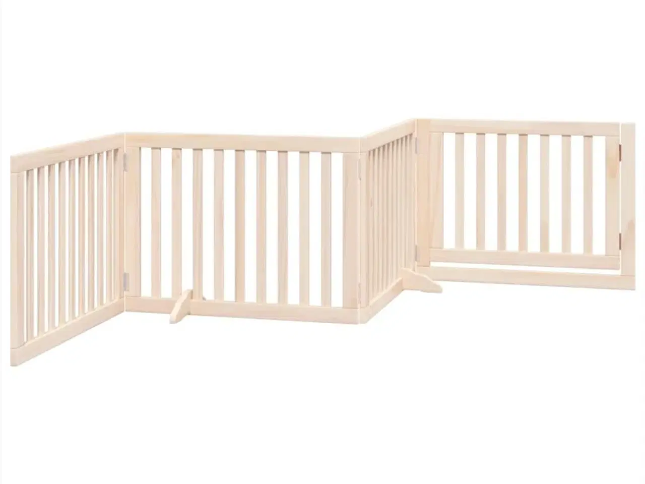 Billede 6 - Hundegitter med dør, foldbar, 4 paneler, 320 cm, poppeltræ