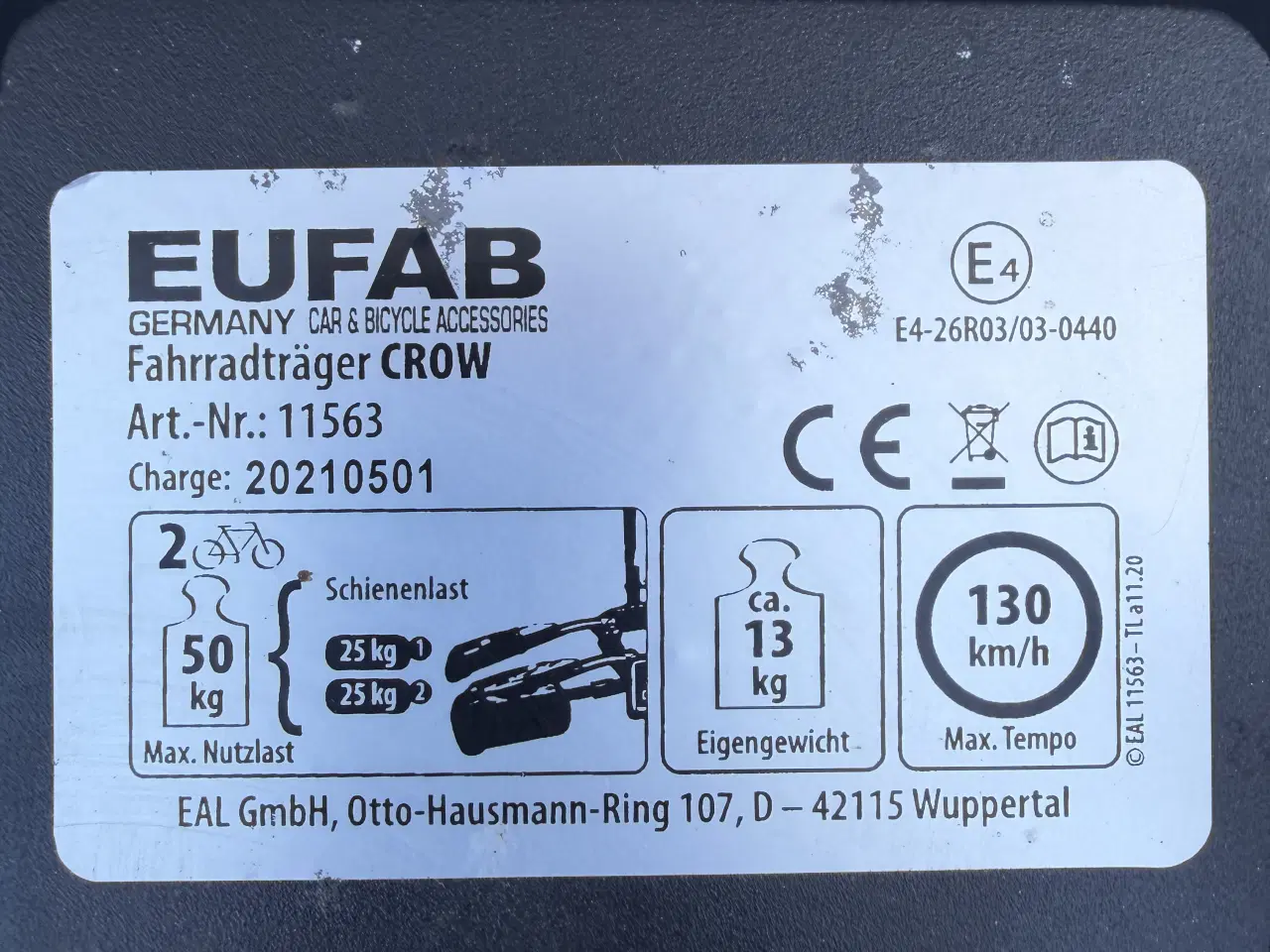 Billede 2 - Eufab Crow cykelholder