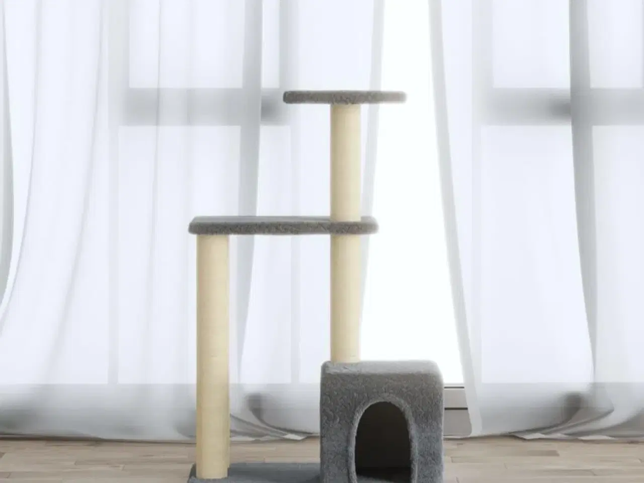 Billede 1 - Kradsetræ med sisalkradsestolper 71 cm lysegrå