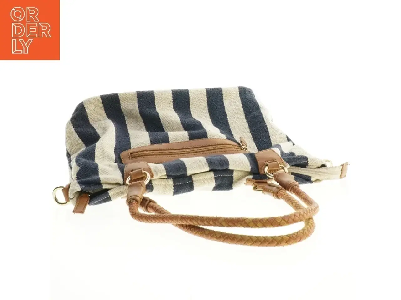 Billede 4 - Stribet skuldertaske (str. 38 x 28 cm)