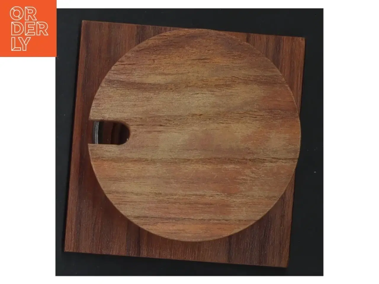 Billede 3 - Vintage glasbeholder med træ-låg og base (str. 6 cm)