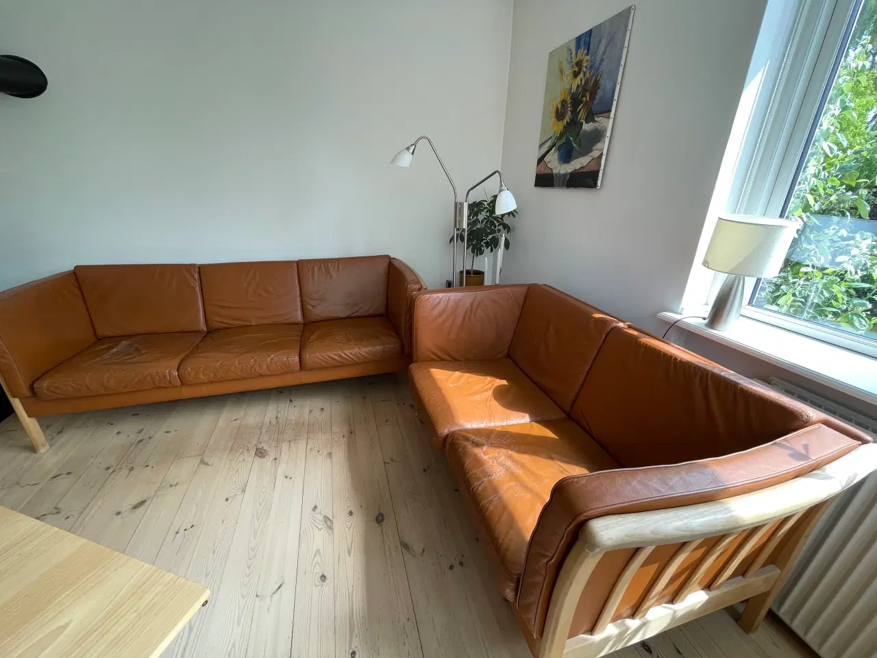 Billede 1 - Læder sofasæt fra danske Stouby