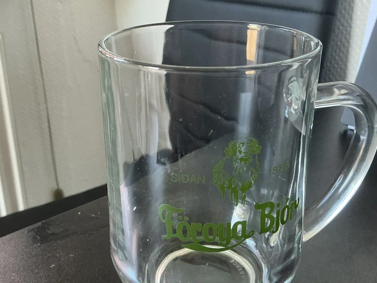 Billede 4 - Vintage Föroya Bjór ølglas – fransk produktion