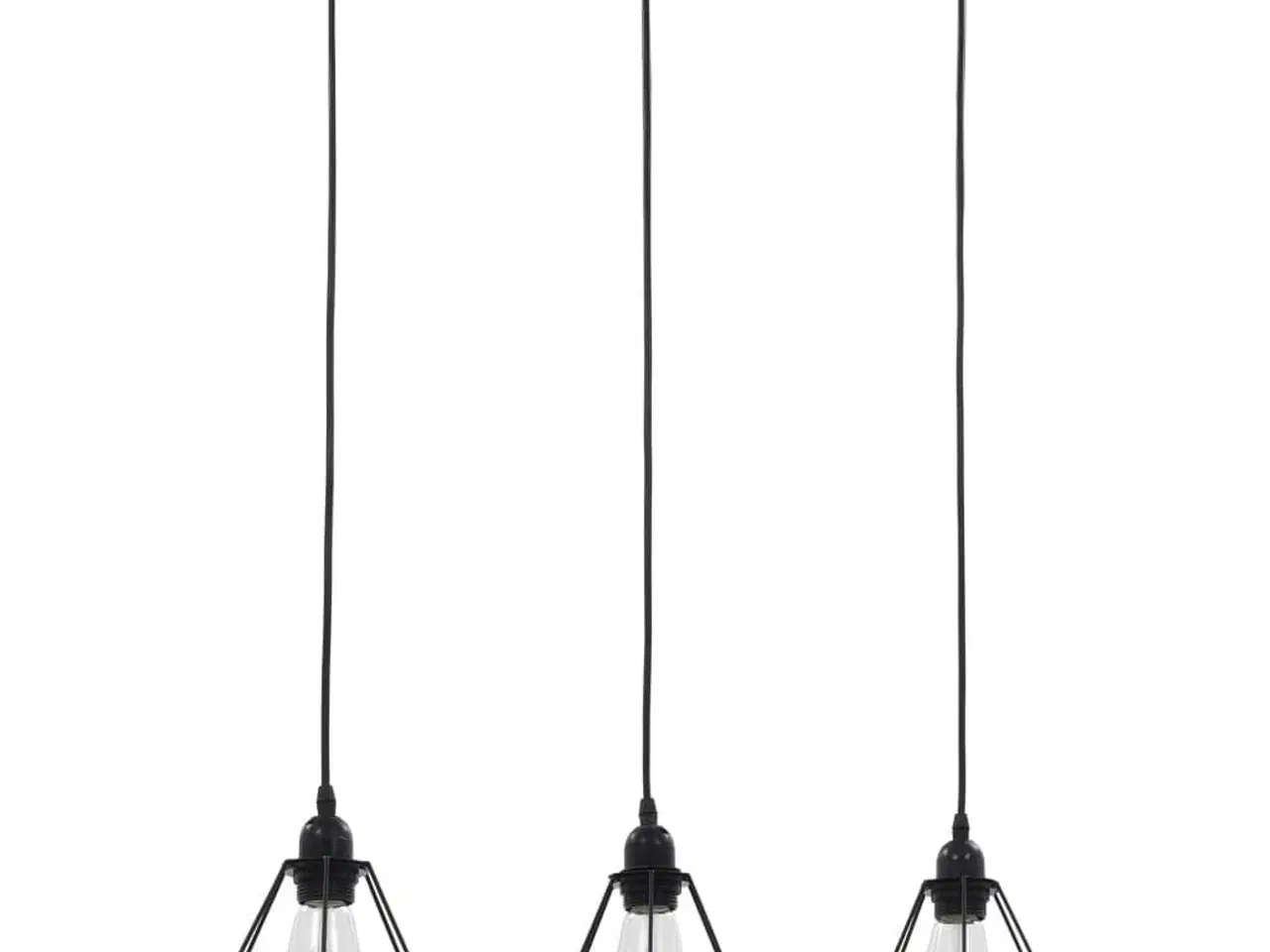 Billede 3 - Loftlampe med diamantdesign 3 x E27-pærer sort