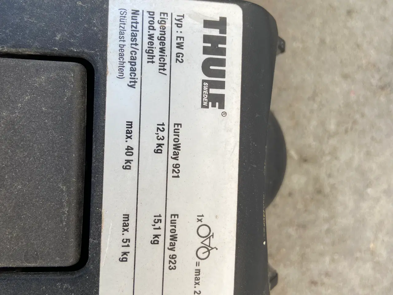 Billede 2 - Cykelholder Thule EuroWay G2 2B (2 cykler) 7 pin