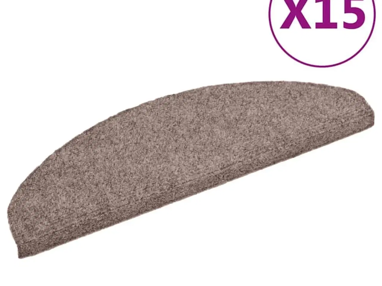 Billede 2 - Trappemåtter selvklæbende 15 stk. 65x21x4 cm lys brune halvrund store