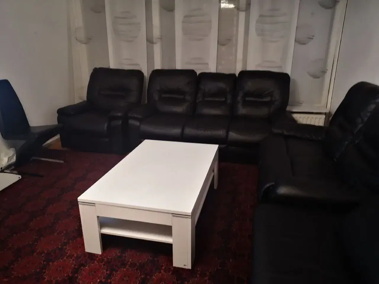 Billede 1 - kunstlæder sofa med sofabord