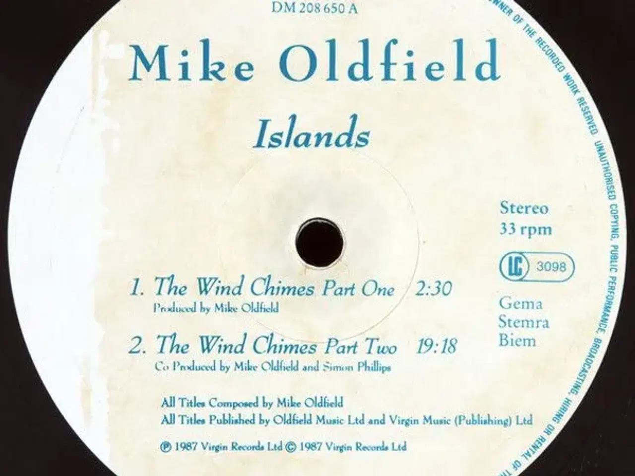 Billede 3 - Mike Oldfield - Islands 