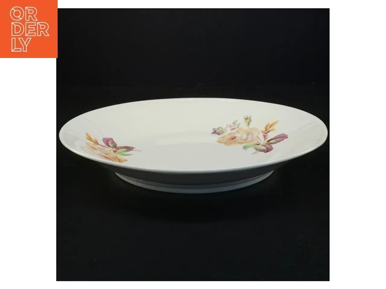 Billede 3 - Blomsterdekoreret porcelænstallerken (str. Diameter 27 og en halv cm)