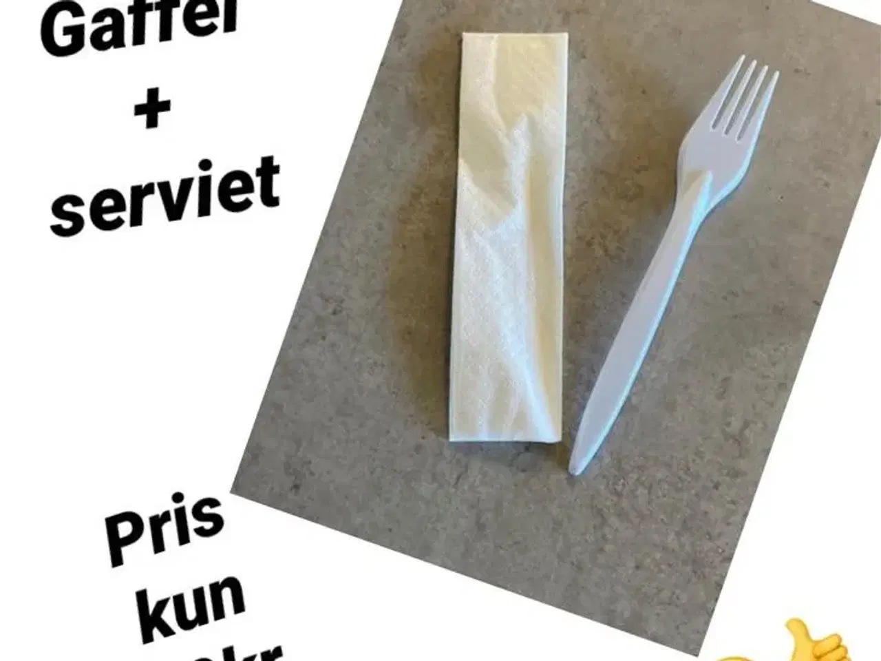 Billede 1 - 10 pakker gaffel+serviet