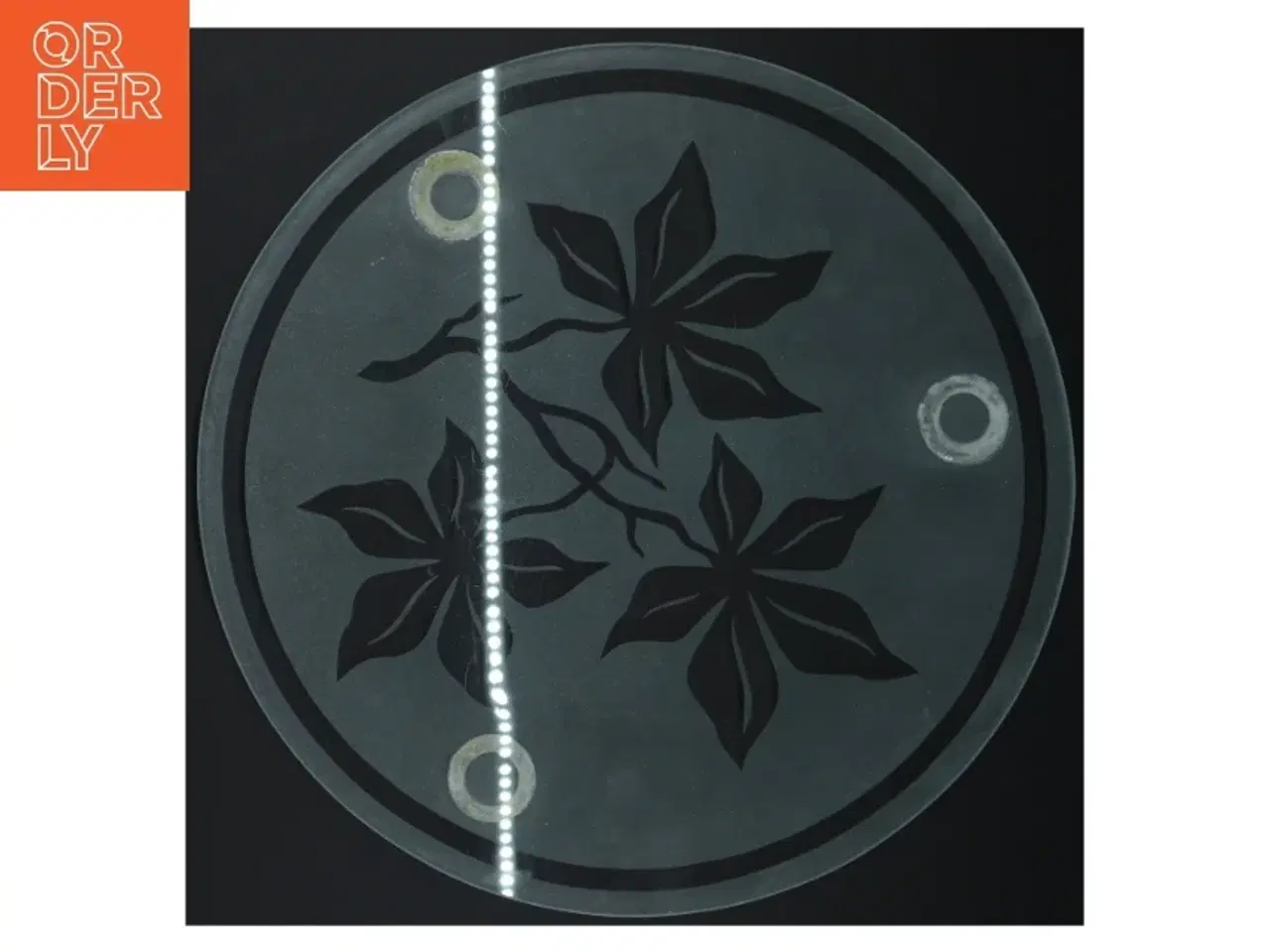 Billede 4 - Glas lagkagefad med blade design (str. Ø. 30 cm)