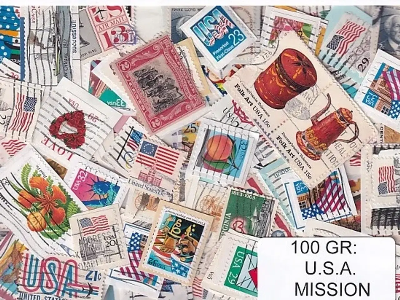 Billede 1 - U.S.A. 100 g. Mission - Tæt Klip + Lidt afvaskede - Hjemkommet 1 - 3 - 22