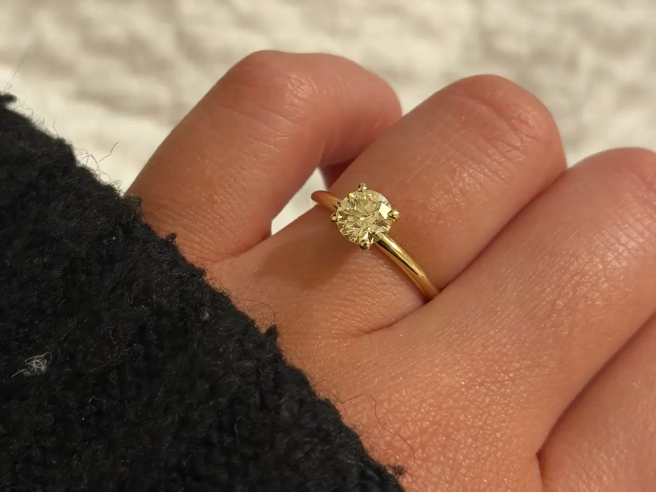 Billede 3 - Smuk 14K guldring med naturlig fancy yellow diaman