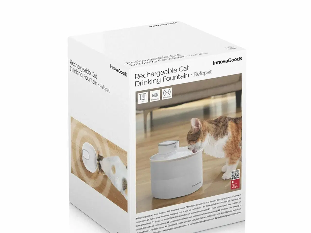 Billede 2 - Genopladelig drikkefontæne til katte med sensor Refopet InnovaGoods