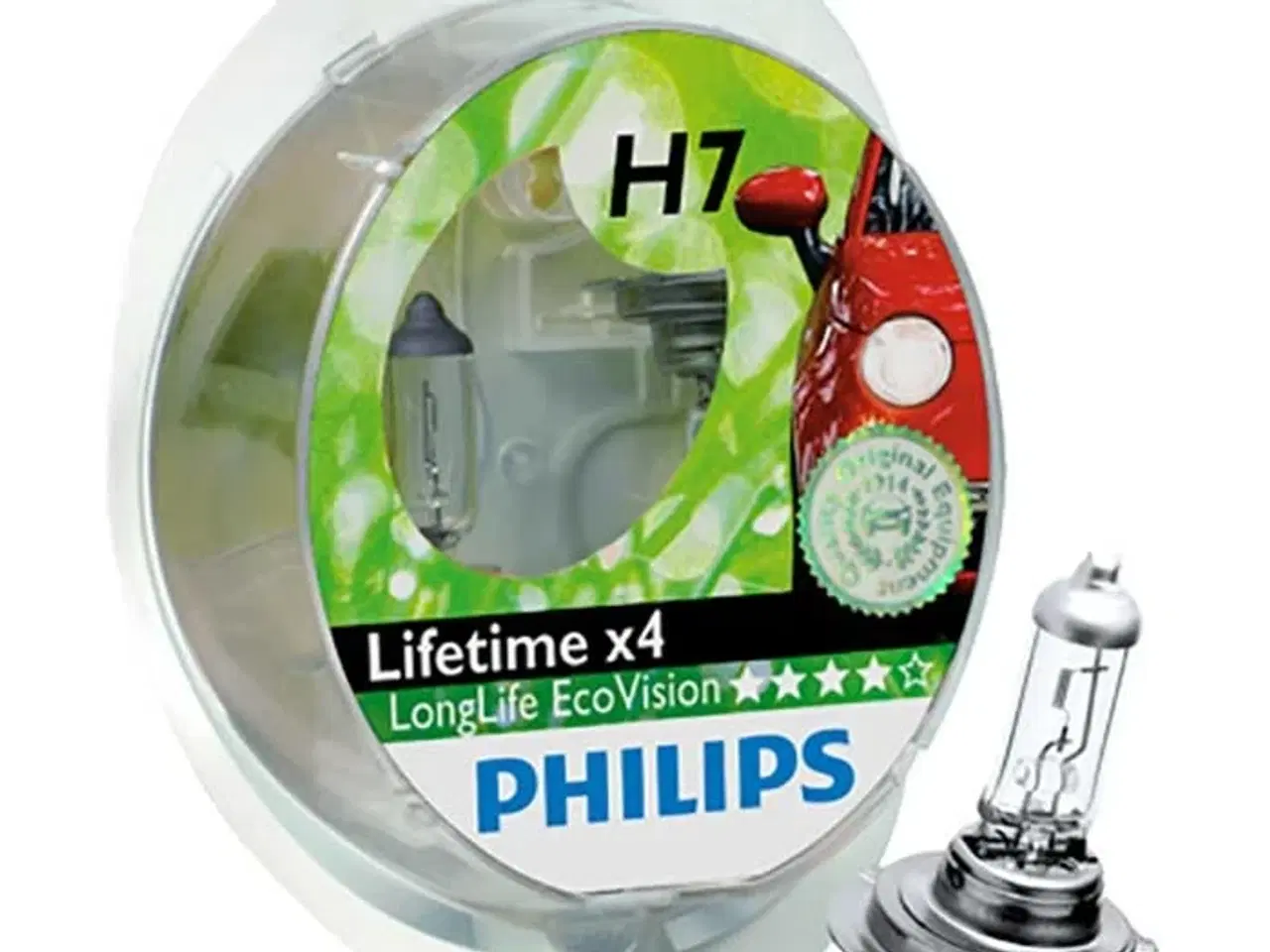 Billede 1 - Philips Longlife EcoVison H7 55W 12V - Sæt