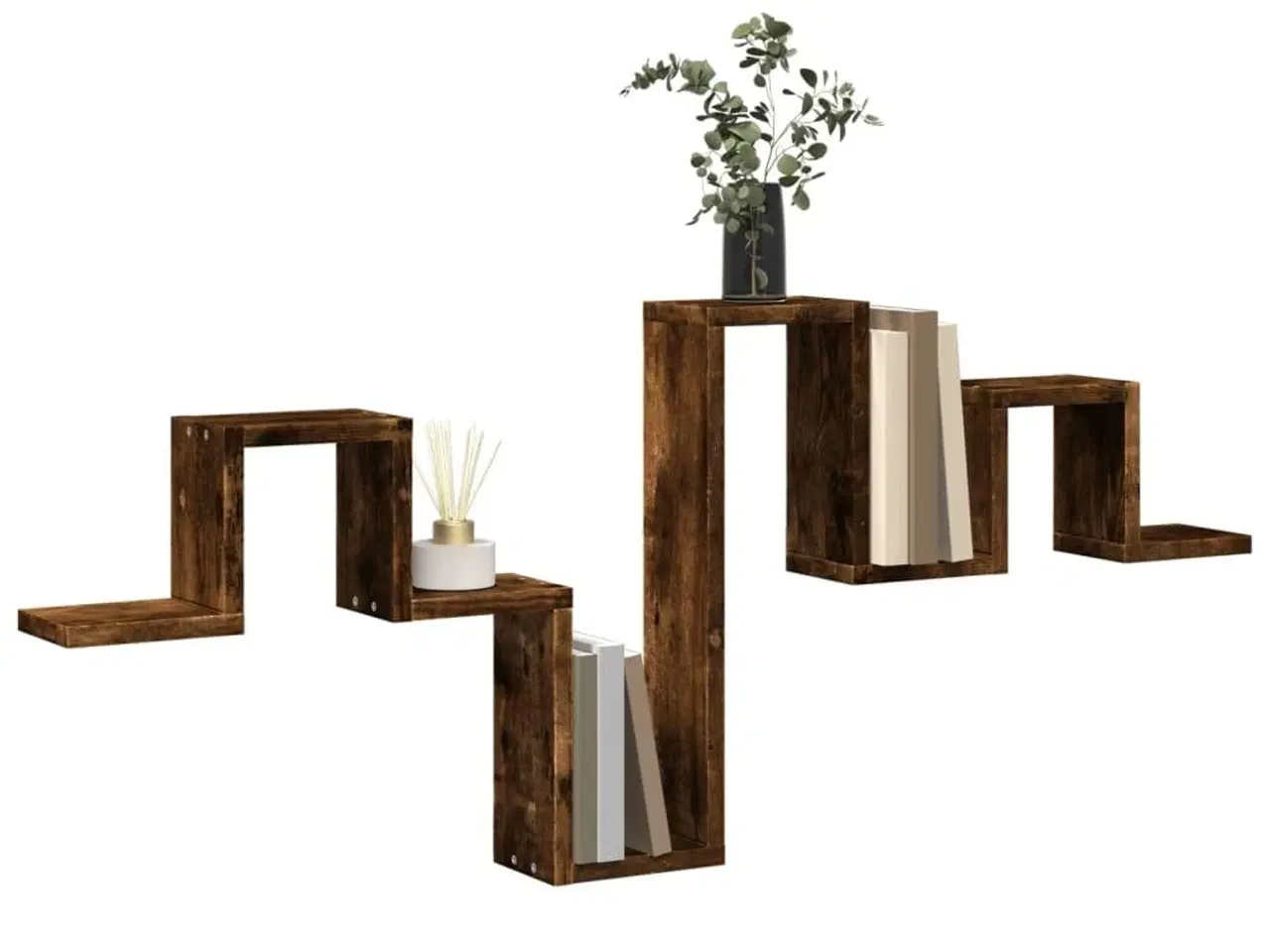 Billede 4 - Væghylde 104,5x10x43 cm konstrueret træ røget egetræsfarve