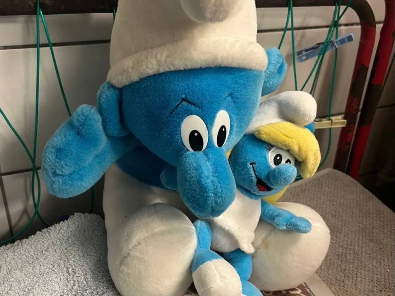 Billede 1 - Smølfer- bamse samt 6 små smølfefigurer