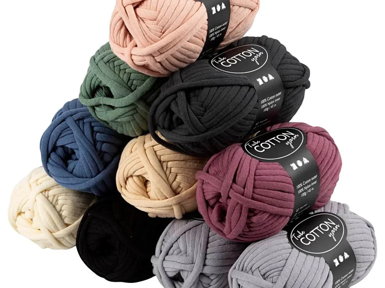 Billede 1 - Tubegarn 100% Bomuld - 10x100g, Ass. Farver