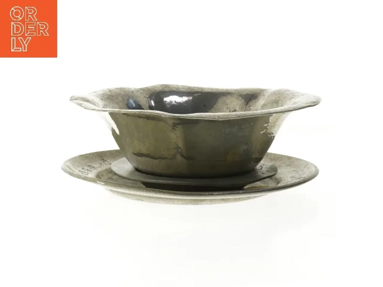 Billede 2 - Sæt af 3 metal fade og skåle (str. ø 22, ø 21, ø 14 cm)