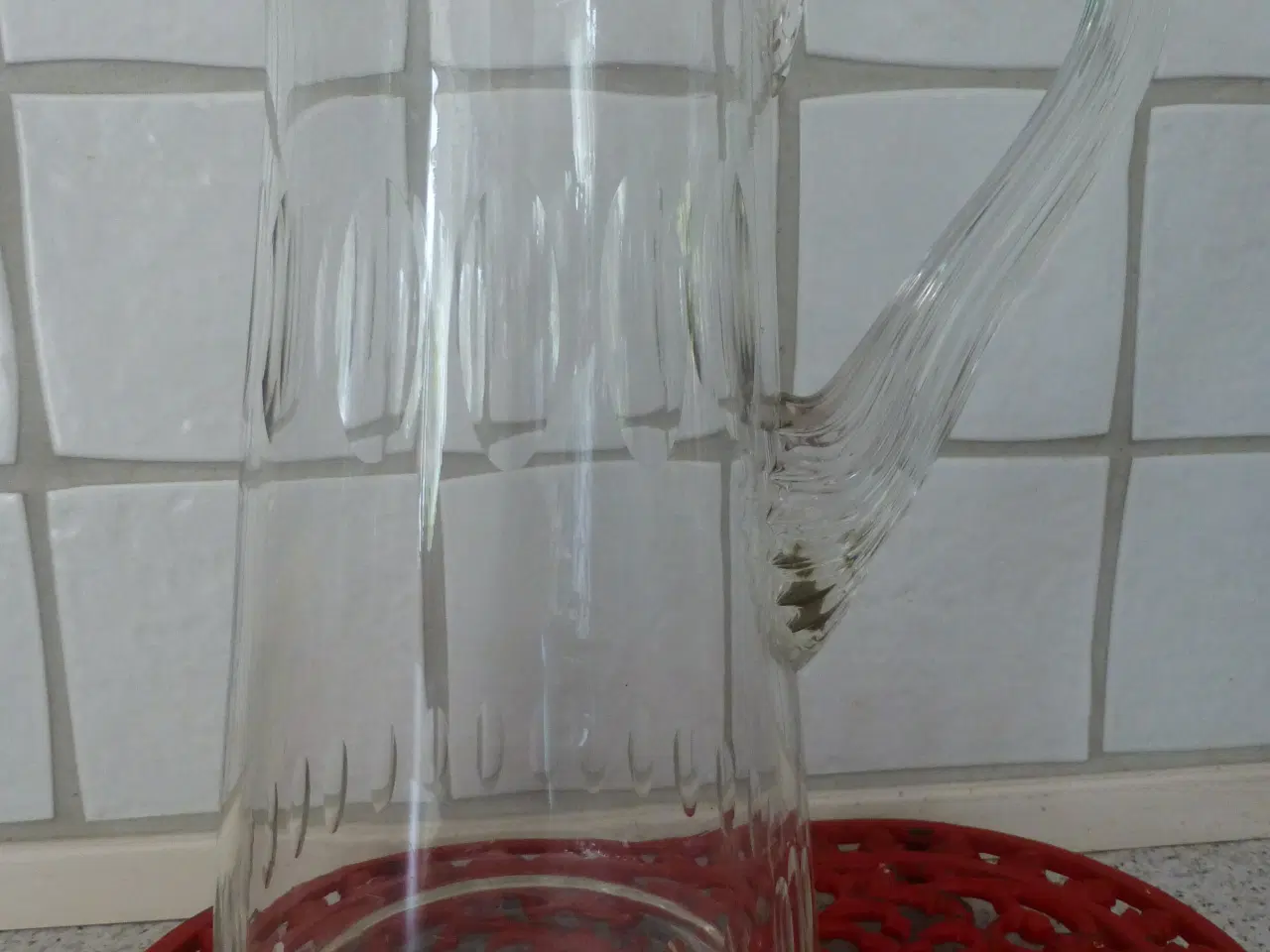 Billede 1 - Glas/Mælkekande Antik M/Sneglehank/olivenslibning