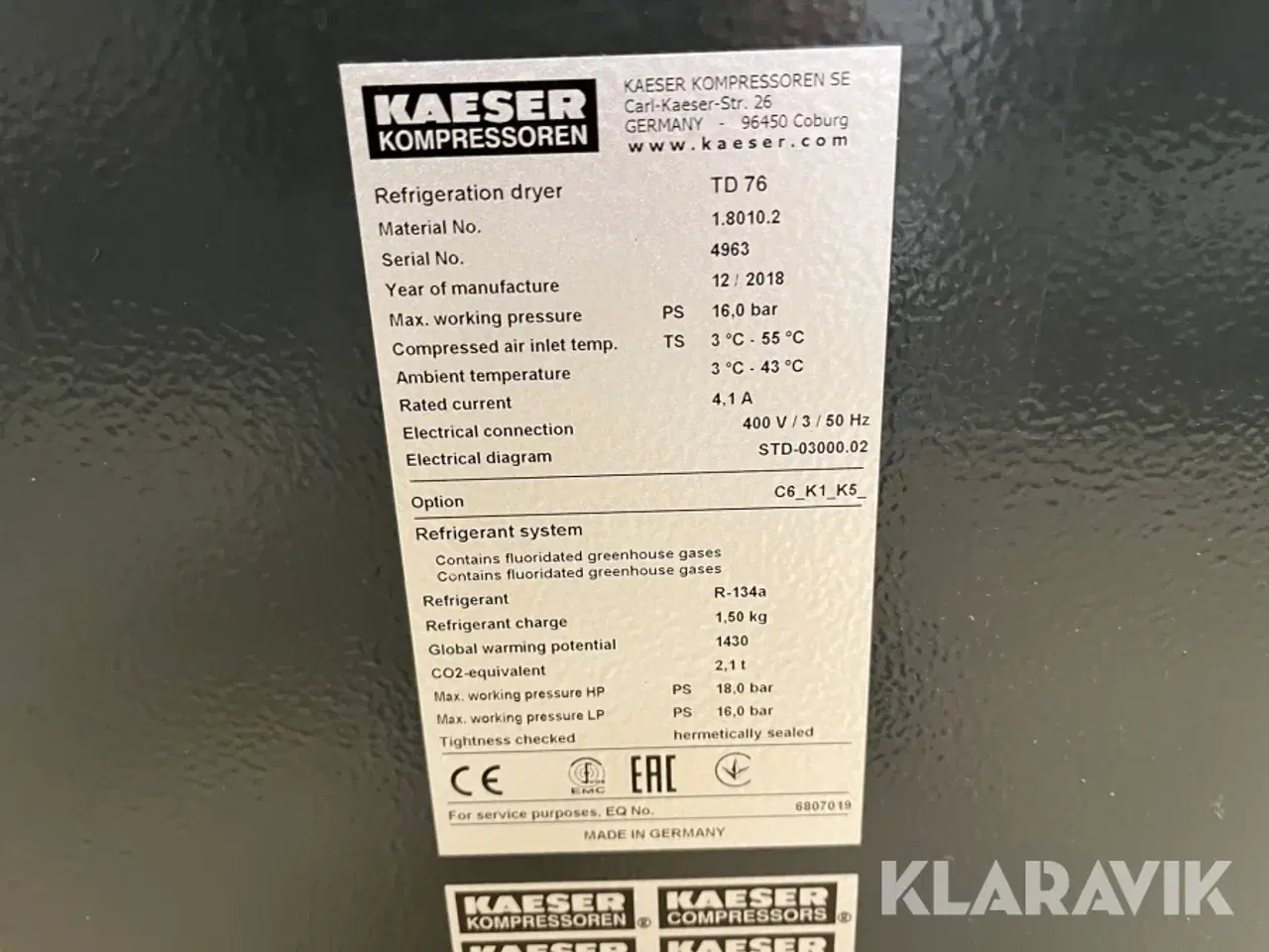 Billede 6 - Luftkøler Kaeser TD 76