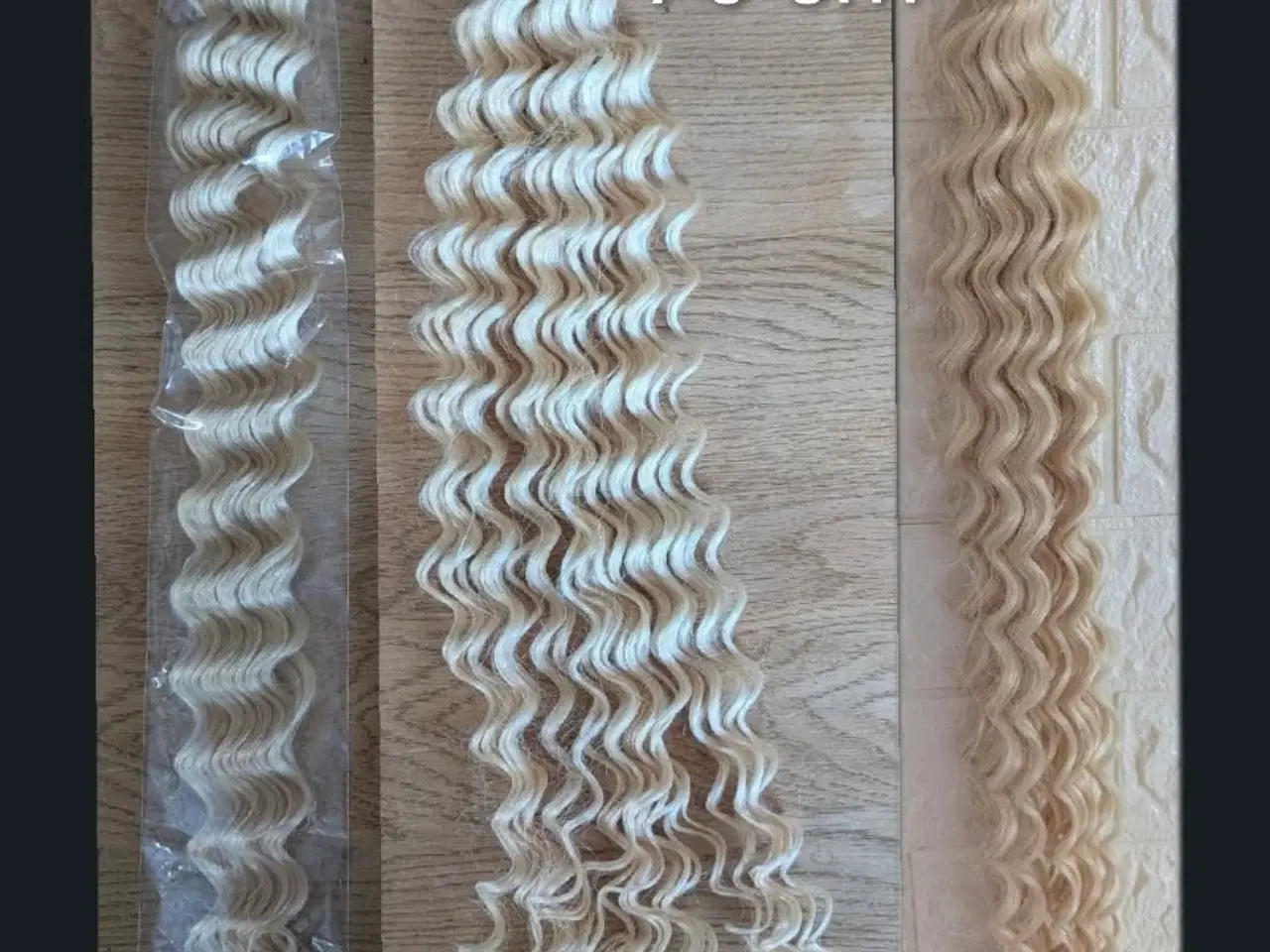 Billede 1 - Human hair 76 cm. Blond Deep wave.