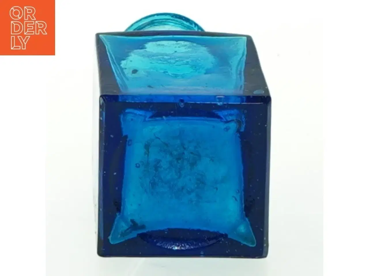 Billede 2 - Blå glasflaske (str. 11x4,5 cm)