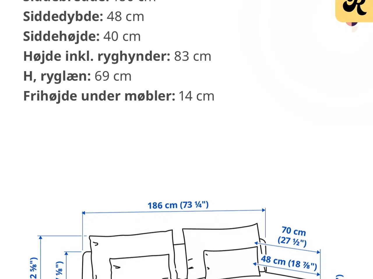 Billede 4 - SÖDERHAMN sofa (3-pers siddesektion) mørke grå