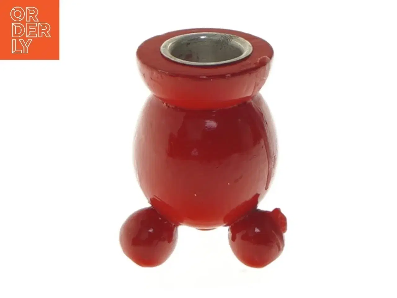 Billede 1 - Rød lysestage, 7 cm (str. 7 cm)