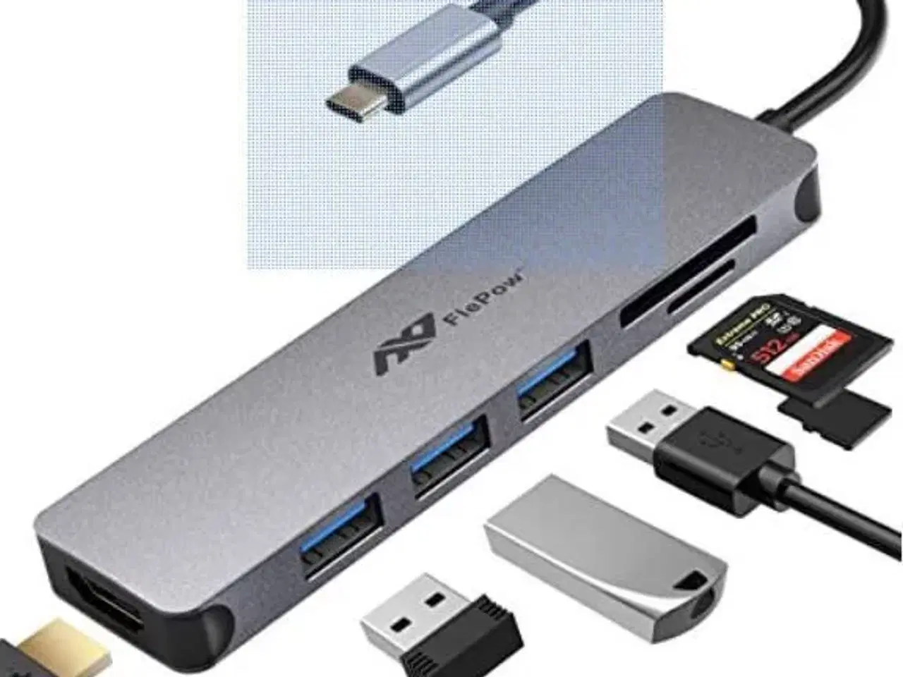 Billede 5 - Multiadapter 7-in-1 USB-C Hub til salg