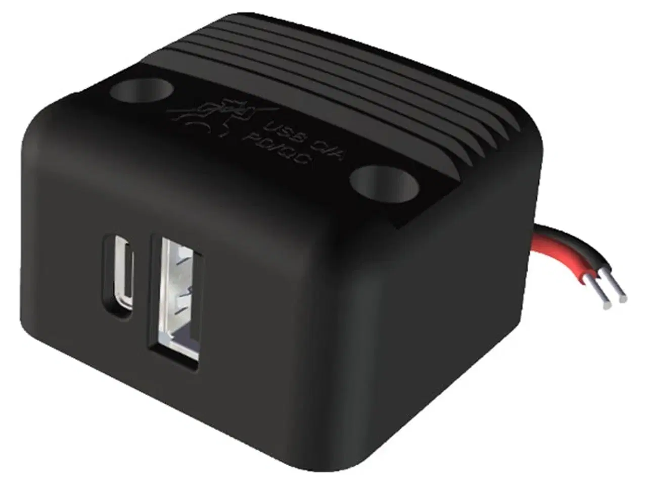 Billede 1 - Dobbelt USB-C/A stik til påbygning 12/24V