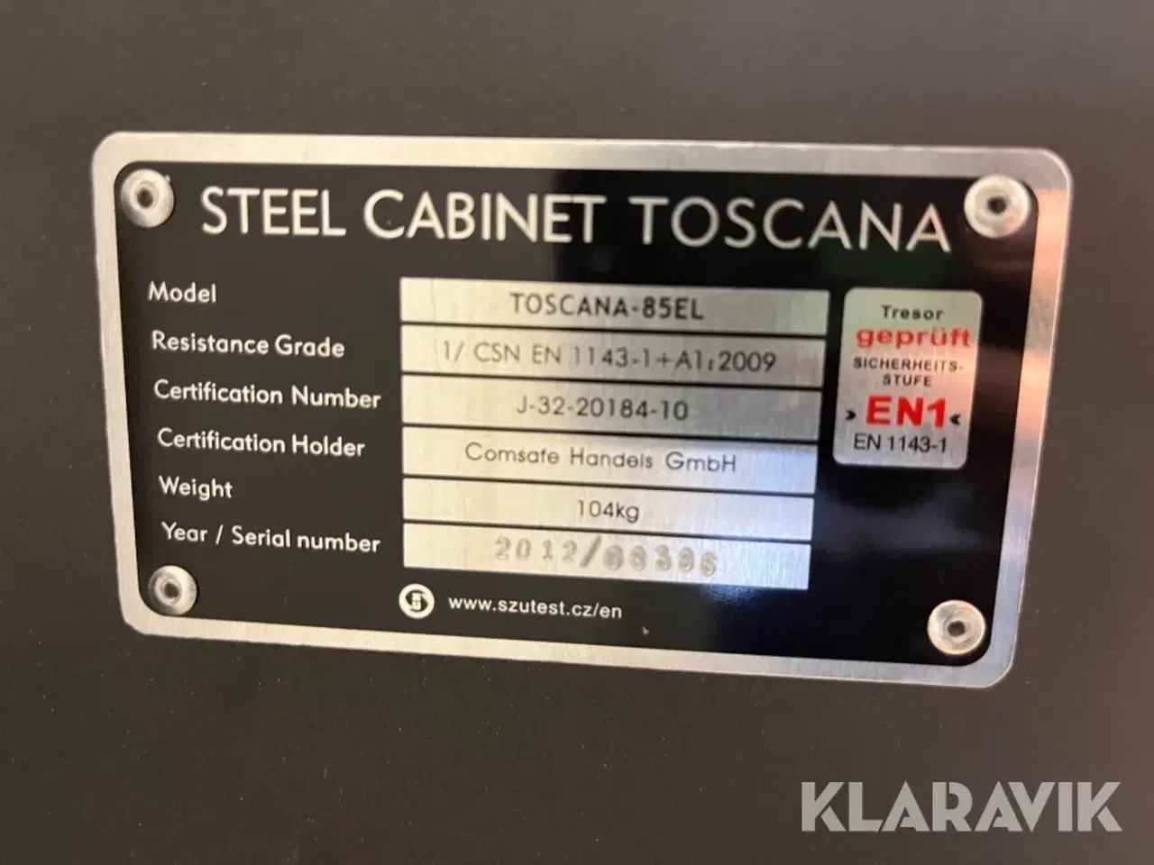 Billede 5 - Pengeskab Toscana 85EL