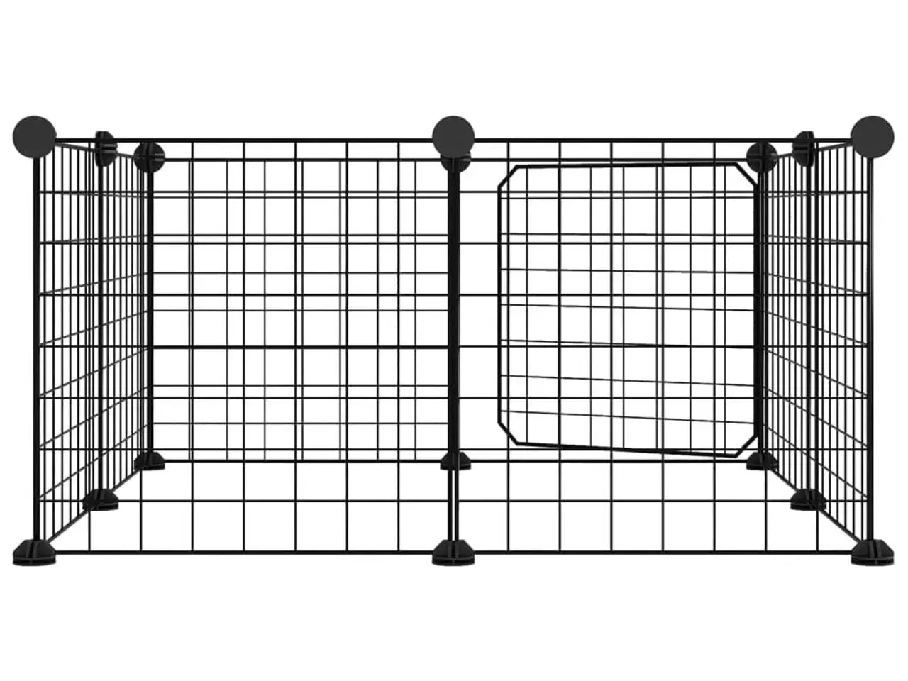 Billede 5 - Kæledyrsbur med 8 paneler og dør sort 35x35 cm stål