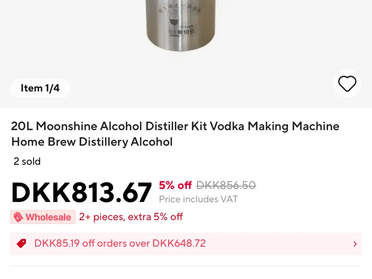 Billede 2 - Pot still, Destillering 20 liter 
