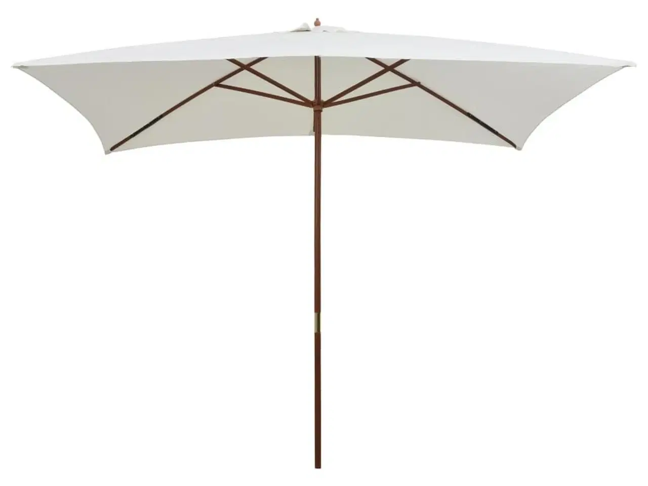 Billede 1 - Parasol 200 x 300 cm træstang cremehvid