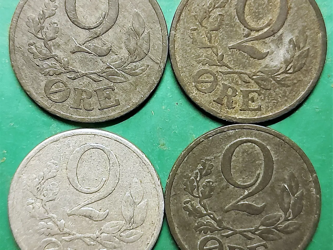 Billede 2 - 2 ØRE 1941, 1942, 1943, 1944 2 SLAGS!